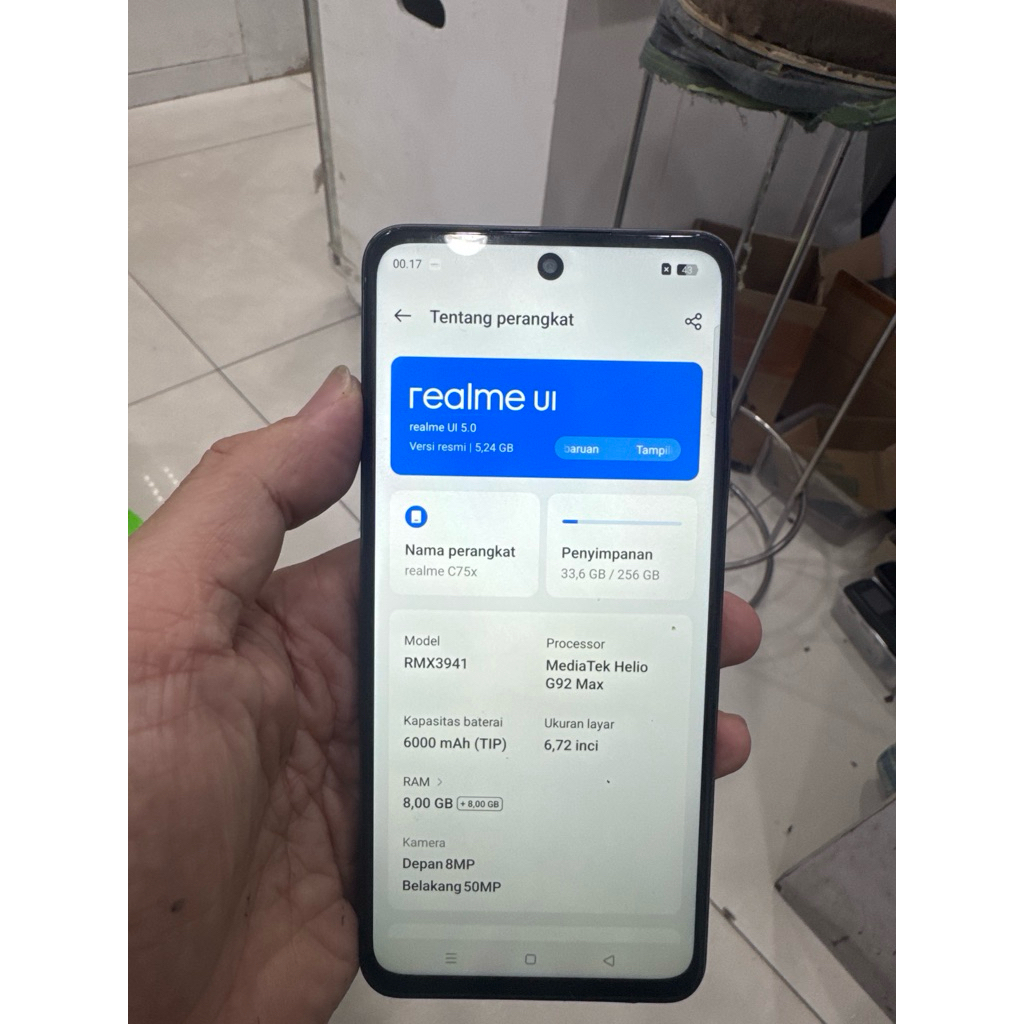realme c75x 8/256gb bekas