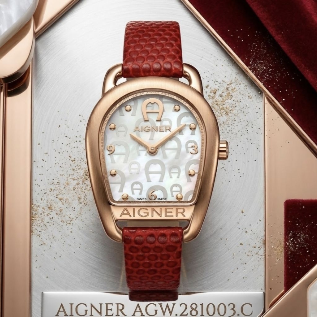Aigner AGW.281003.C. merah gold jam tangan cewek original