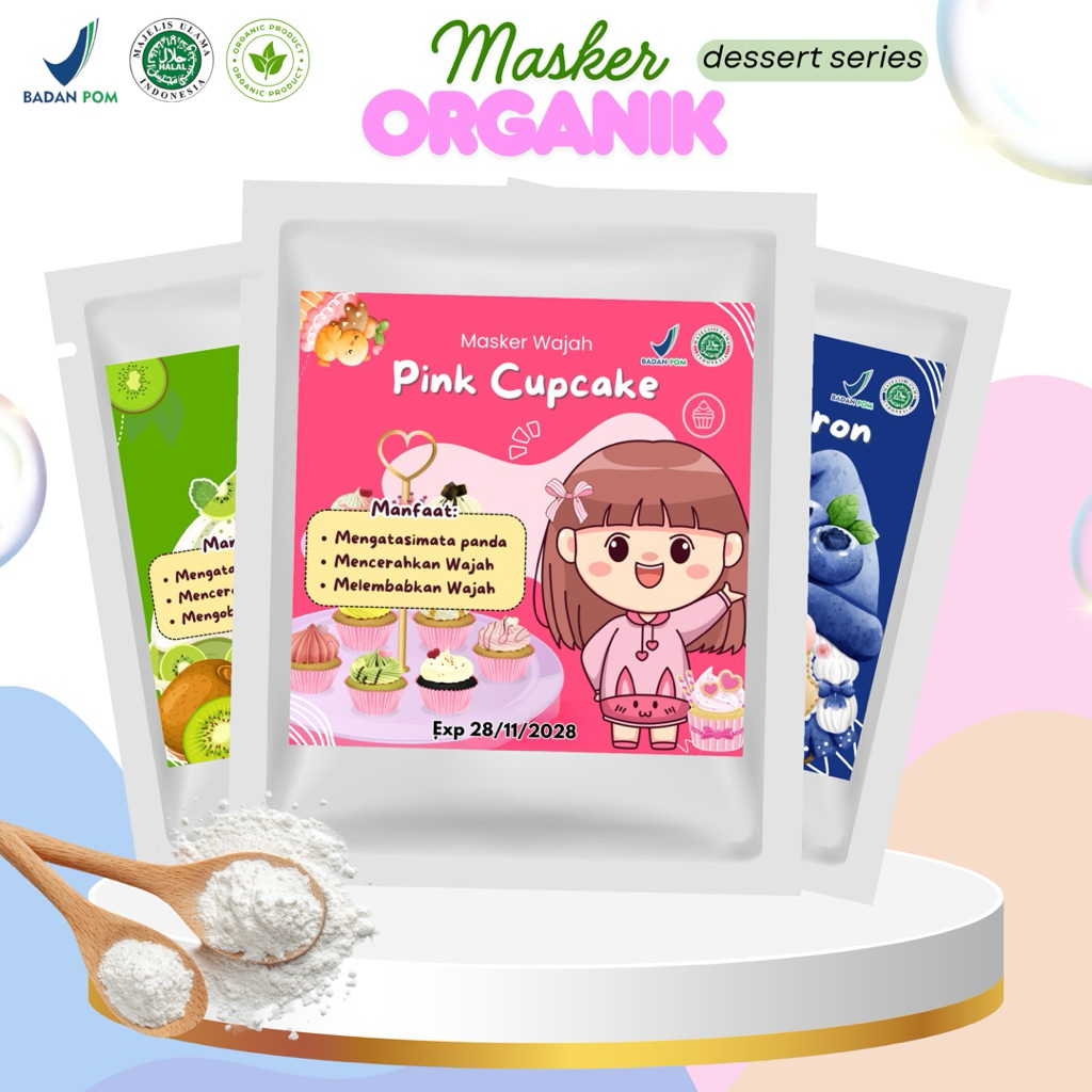 (8gr) Masker Organik Anak BPOM/Masker Wajah/Masker Anak Viral/Face Mask Organic Dessert Series
