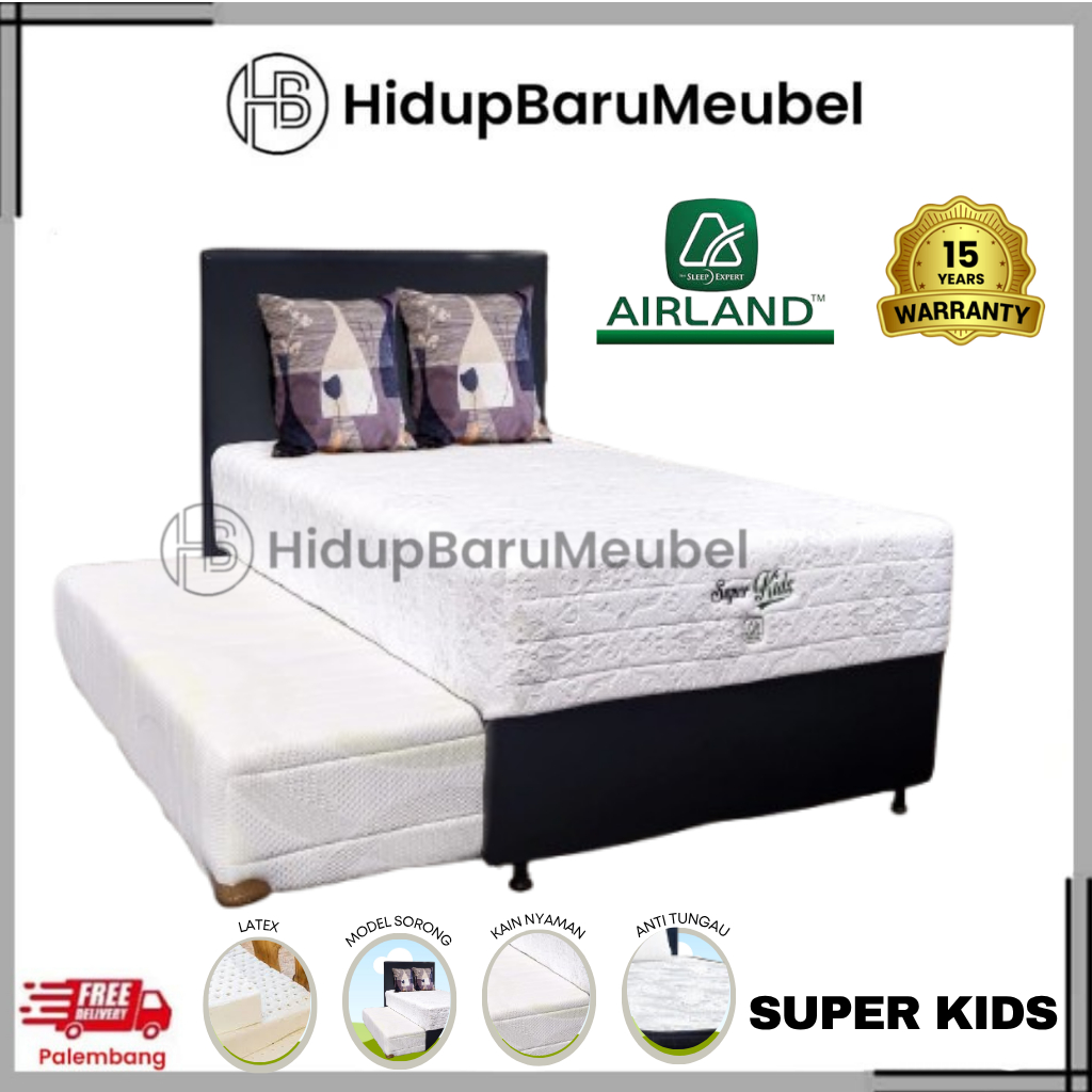 Springbed 2in1 Airland Super Kids / Kasur Matras Spring Bed Sorong Anak / Tempat Tidur Dorong Anak R