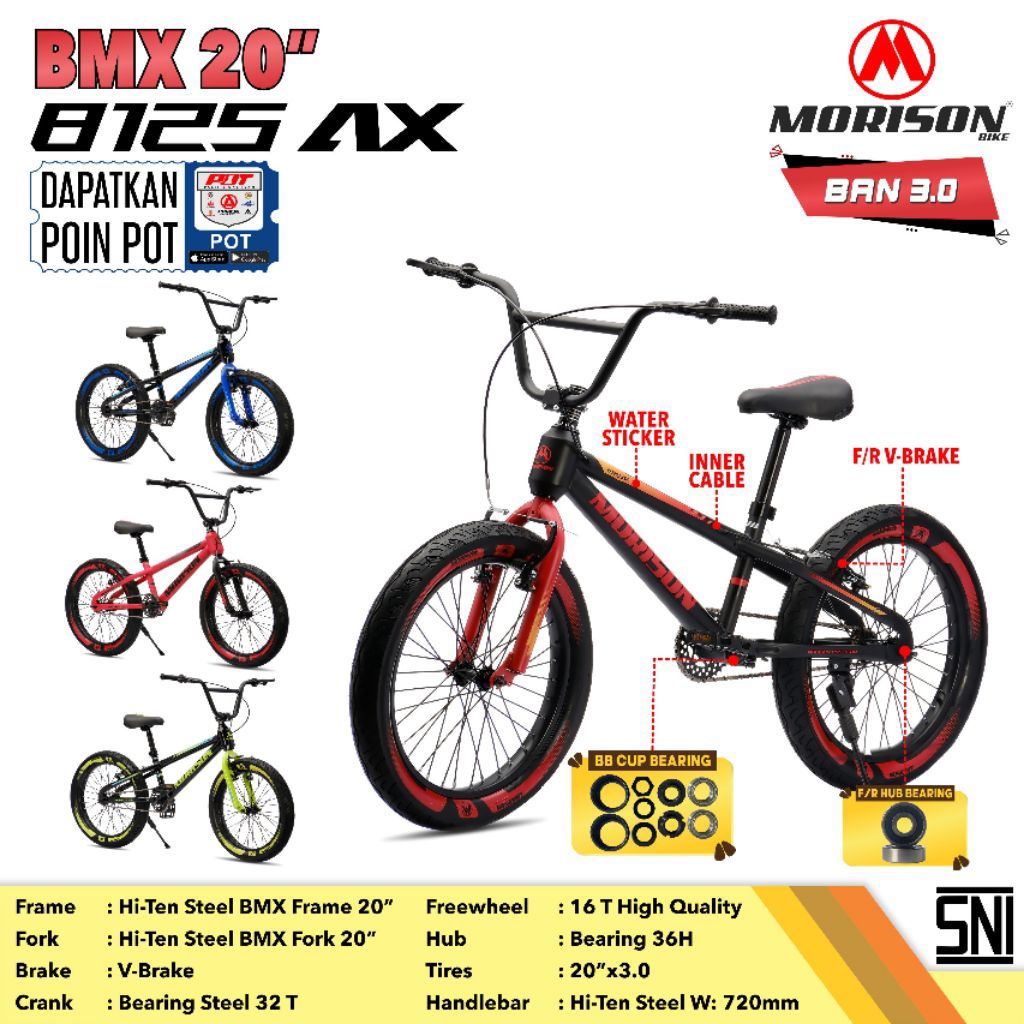 SEPEDA ANAK BMX 20 MORISON 8125 BAN BESAR
