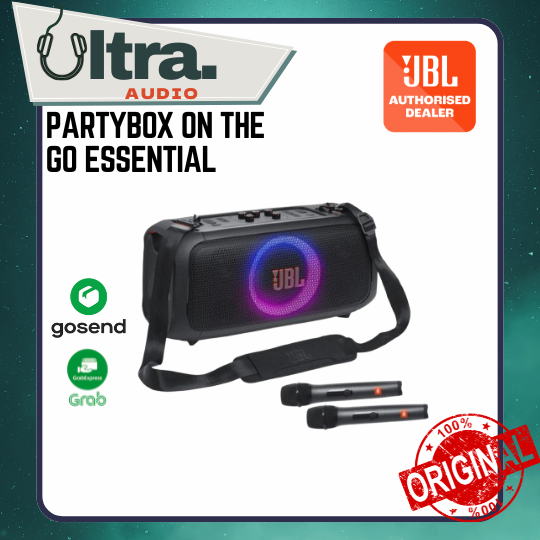 JBL Partybox On The Go Essential Portable Party Speaker With Wireless Mic Microphone ORIGINAL