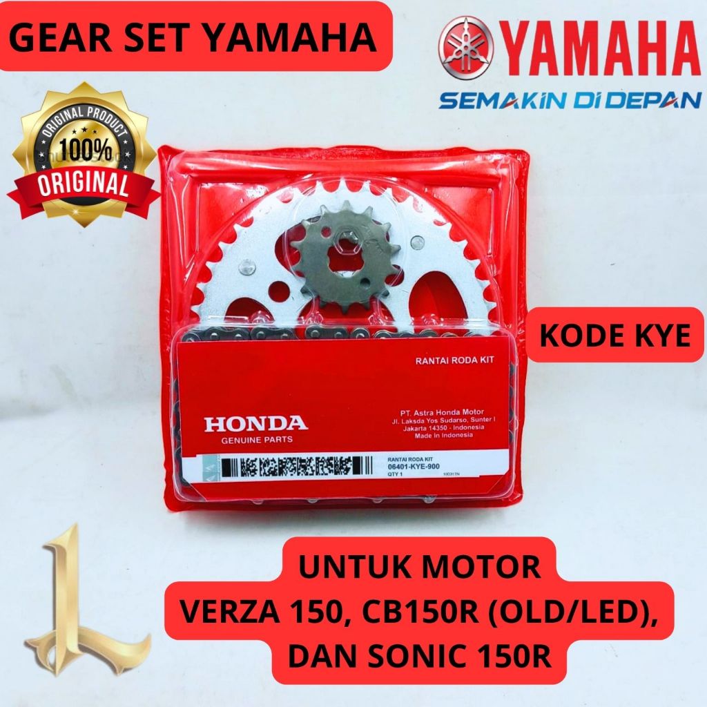 GEAR SET ORIGINAL YAMAHA KODE KYE VERZA 150, CB150R (OLD/LED), DAN SONIC 150R
