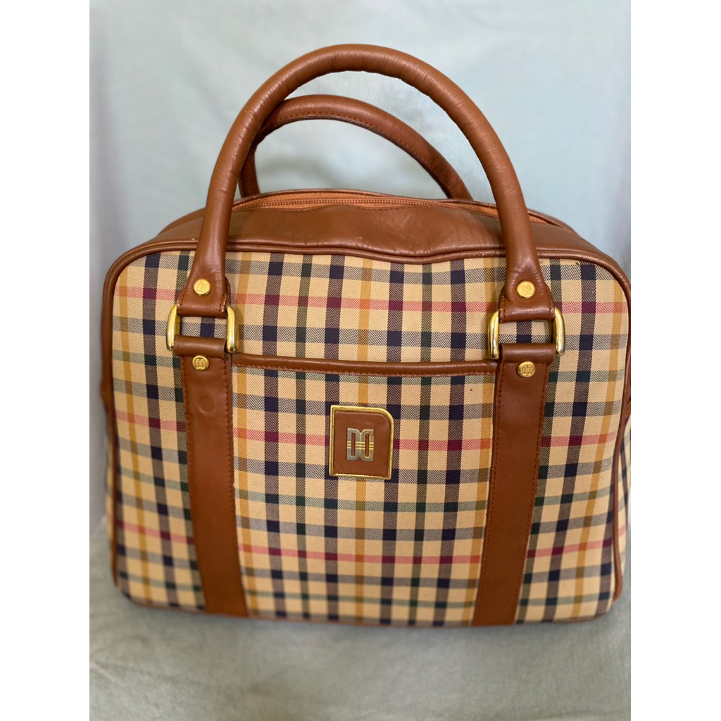 DAKS - handbag Kulit mix kanvas Vintage/Tas tangan