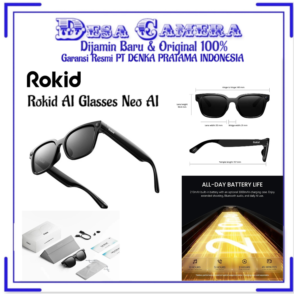 Rokid AI Glasses Neo AI-Powered Smart Glasses Garansi Resmi