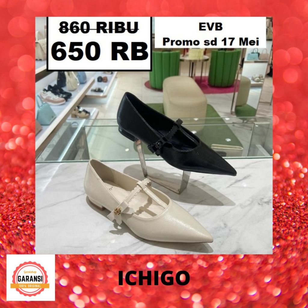 Sepatu wanita EVB flat shoes seri ICHIGO sale original 100%