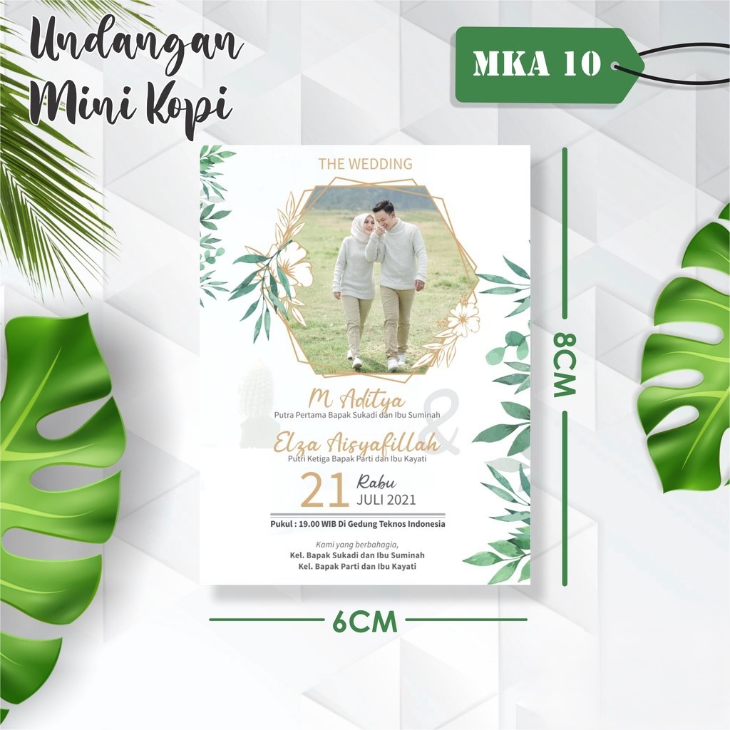 Undangan Mini Kopi Murah - Cetak Undangan Minimalis Simple Free Foto - MKA