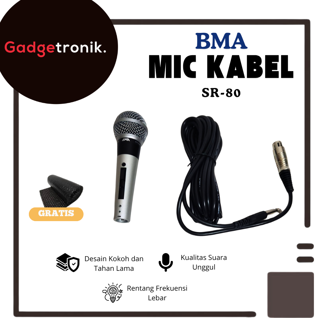 BMA MIC KABEL SR-80 ORIGINAL / WIRED MICROPHONE BMA SR 80 / MIKROFON BMA SR80