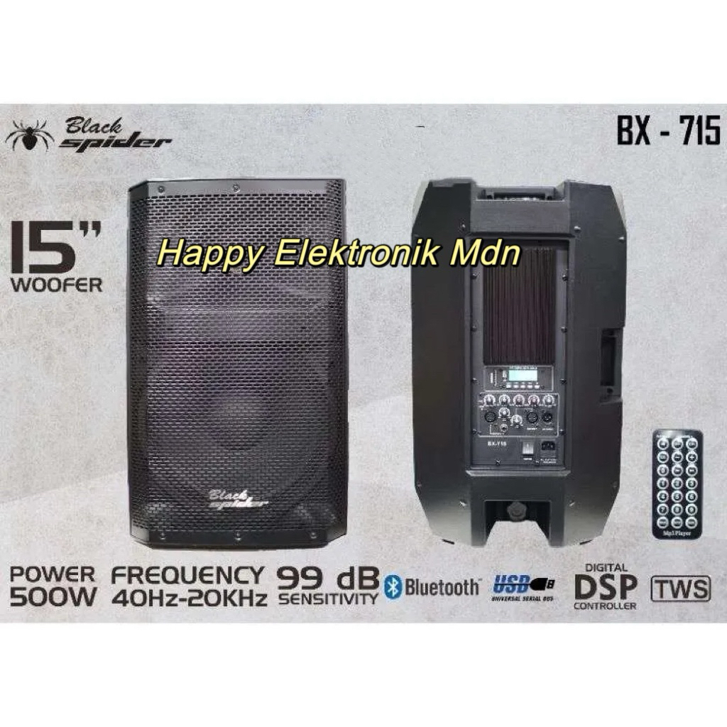JS10 BLACK SPIDER SPEAKER AKTIF JS 10 Speaker JS10 BLACKSPIDER 15 INCH BLACK SPIDER BX 715 BLACKSPID