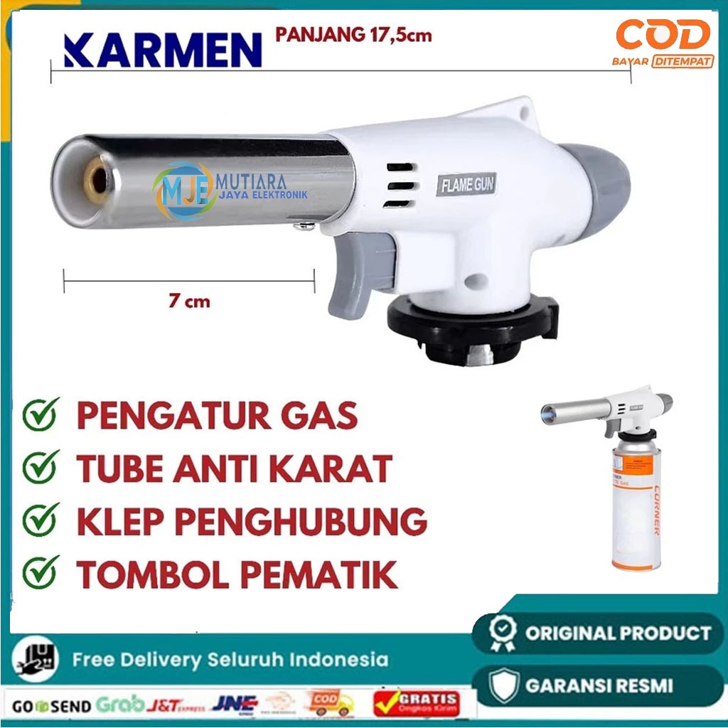KARMEN - Kepala Gas Torch Portable Las Api Pemantik Flame Gun BBQ Lighter | F&B Resto (MPT66) Wingga