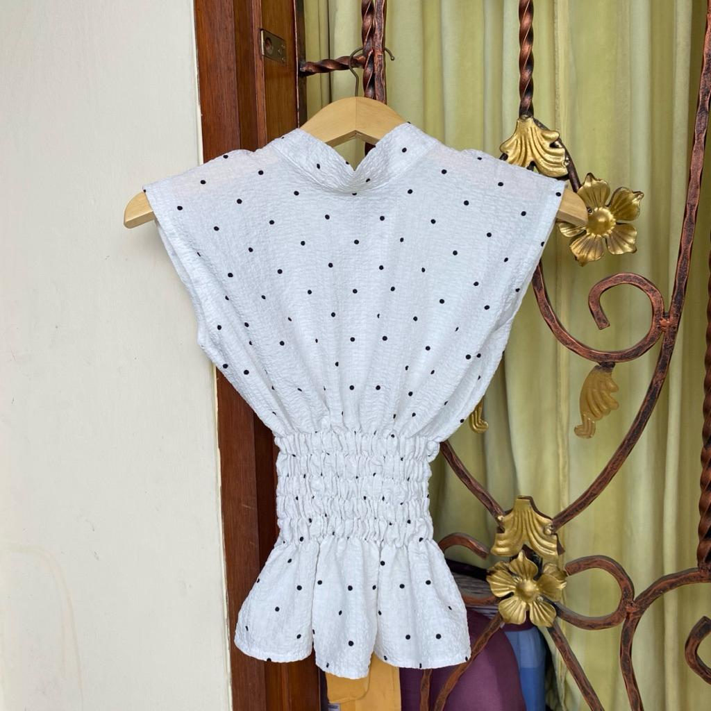 PRELOVED INNER VEST POLKADOT WHITE WANITA VIRAL