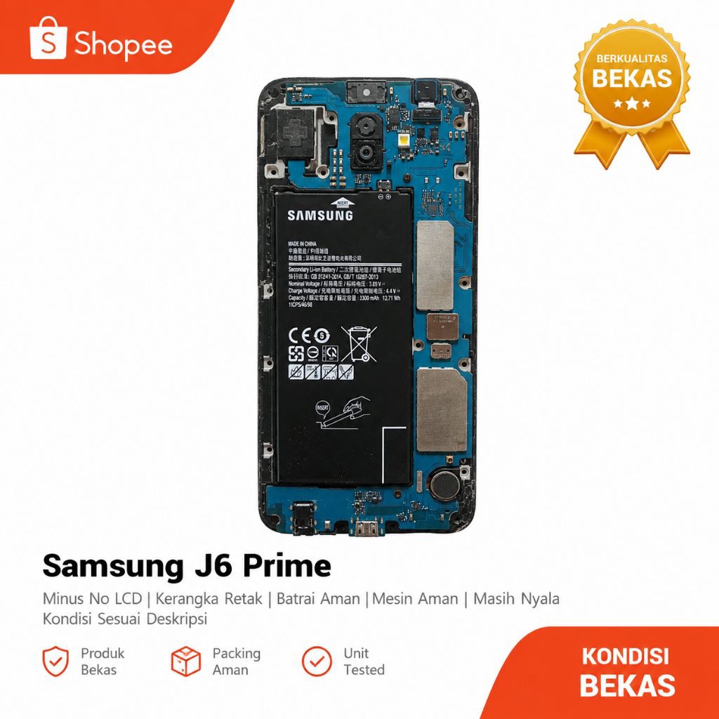 Samsung J6 Prime Bekas Bahan Sparepart - Mesin & Baterai Aman - Masih Hidup (Tanpa LCD)