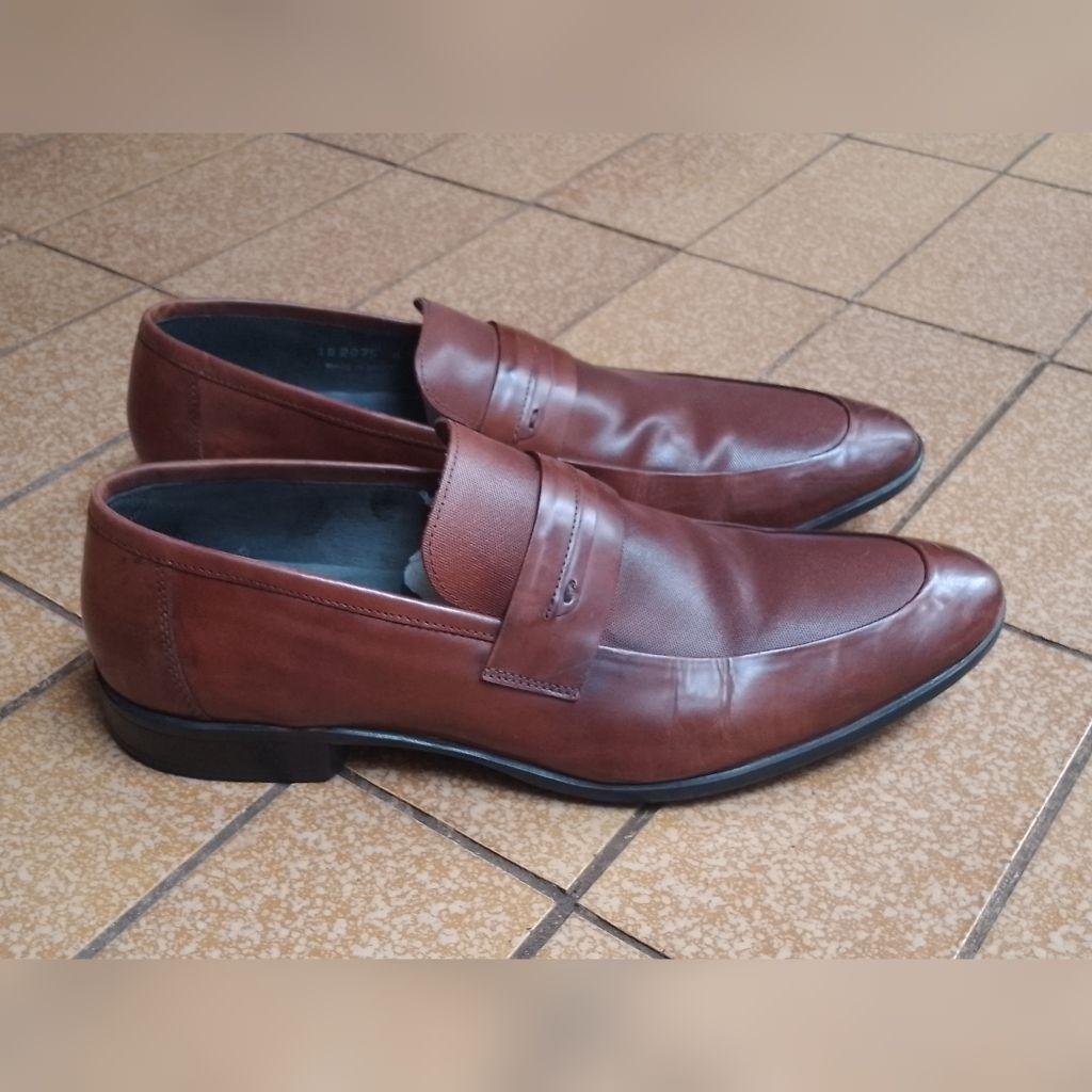 size 43 sepatu kulit penny loafer kontatto brown original made in brazil