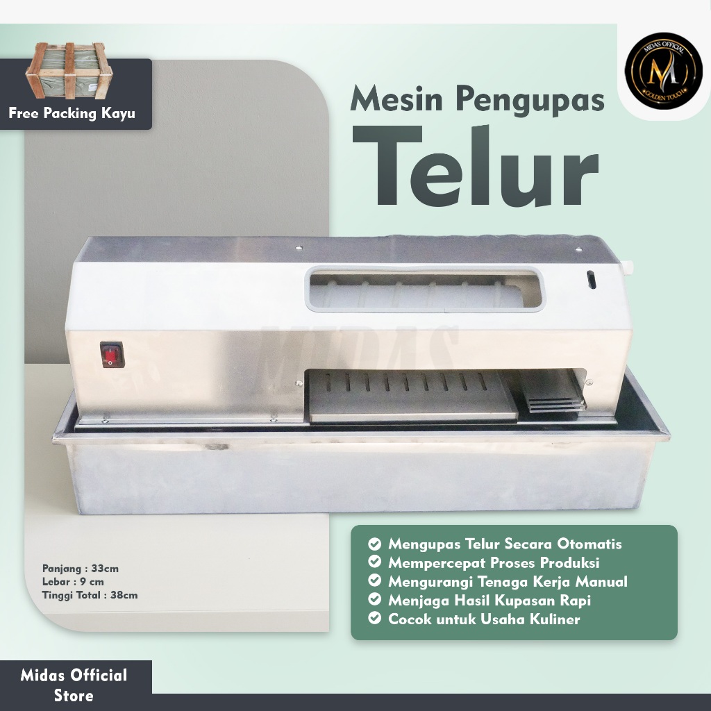 (INCLUDE PACKING KAYU ) Mesin Pengupas Telur Otomatis Stainless - Alat Kupas Telur Rebus Komersial C