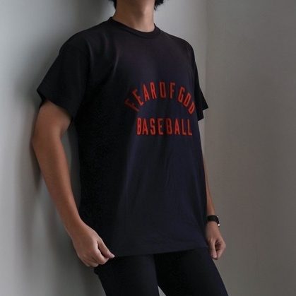 Fear Of God Baseball T-Shirt Black Red