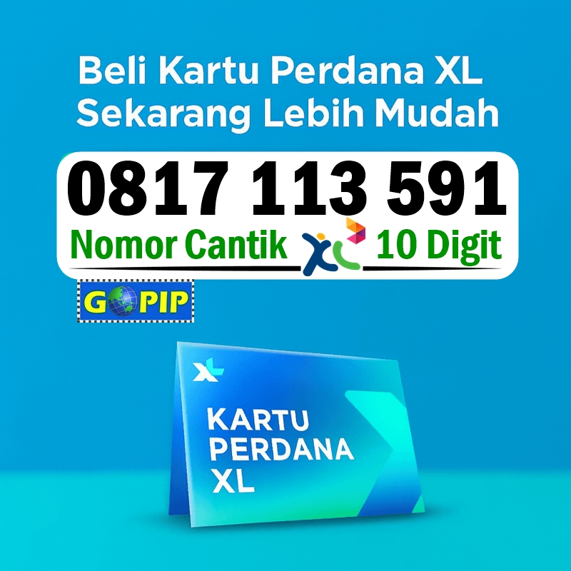 Nomor Cantik XL 10 Digit 113 591 Kartu Perdana Support 5G Prabayar