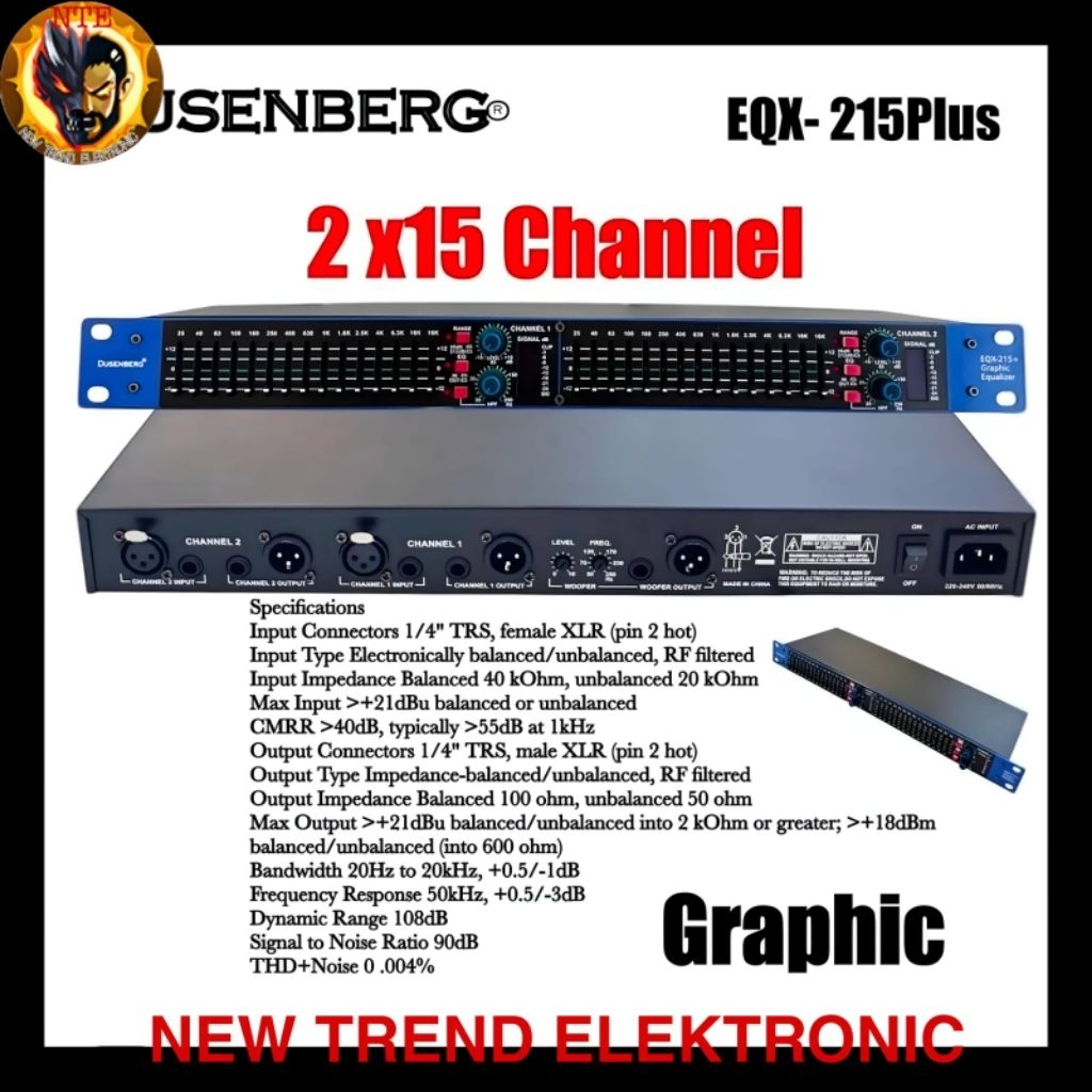 Audio Equaliser Dusenberg EQX215 Plus New Original Resmi 2x15 channel Garansi 2 tahun Subwoofer Equa