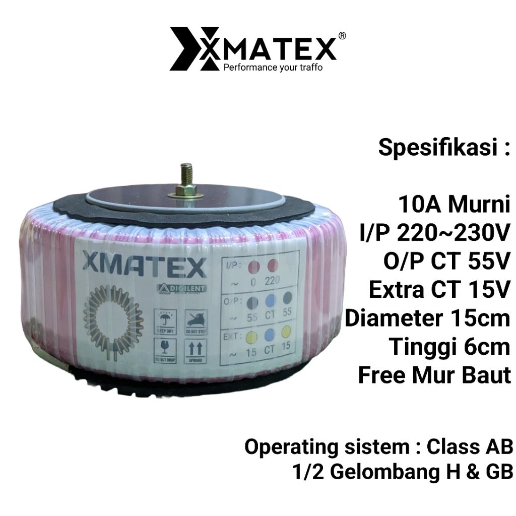 TRAFO DONAT 10A CT 55V MURNI BARU