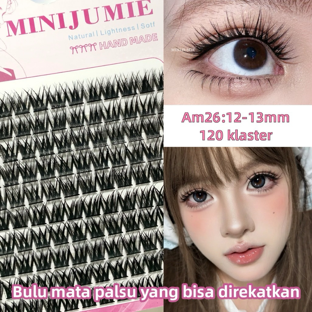 Bulu mata palsu mudah dipasang FREE pinset+lem+sikat bulu mata palsu/ eyelash extension sendiri/ eye