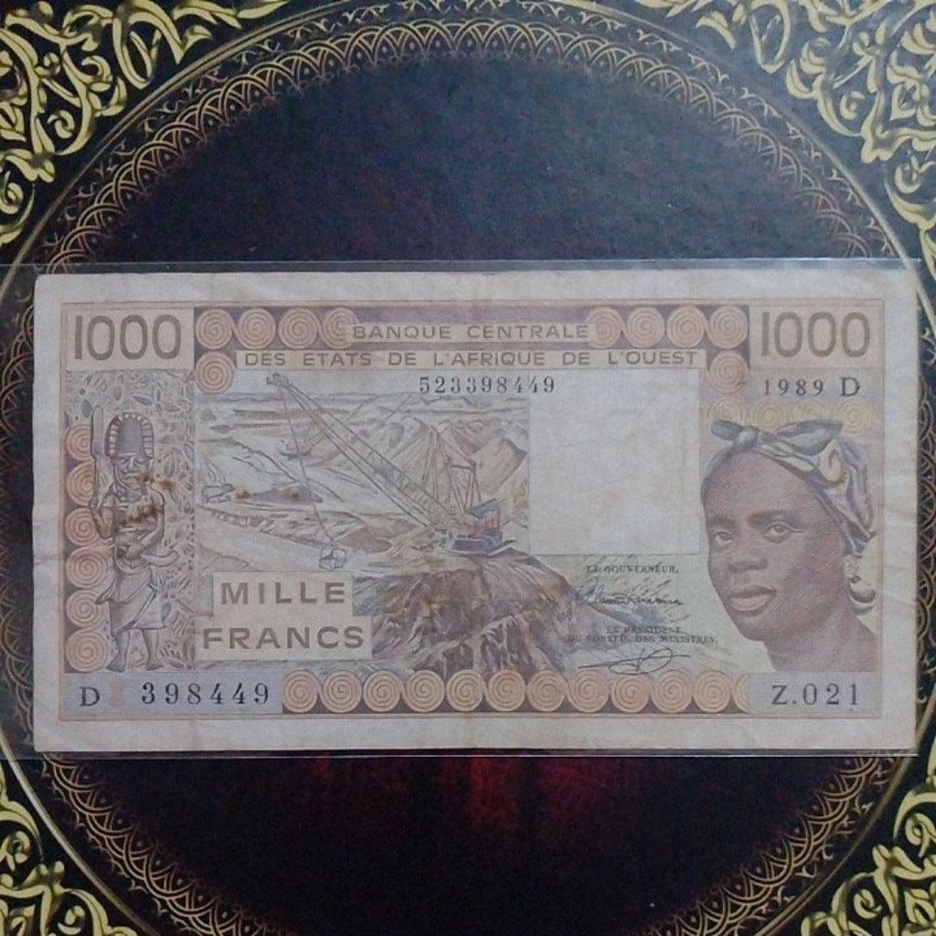 Uang Mali Afrika Barat 1000 Franc vf