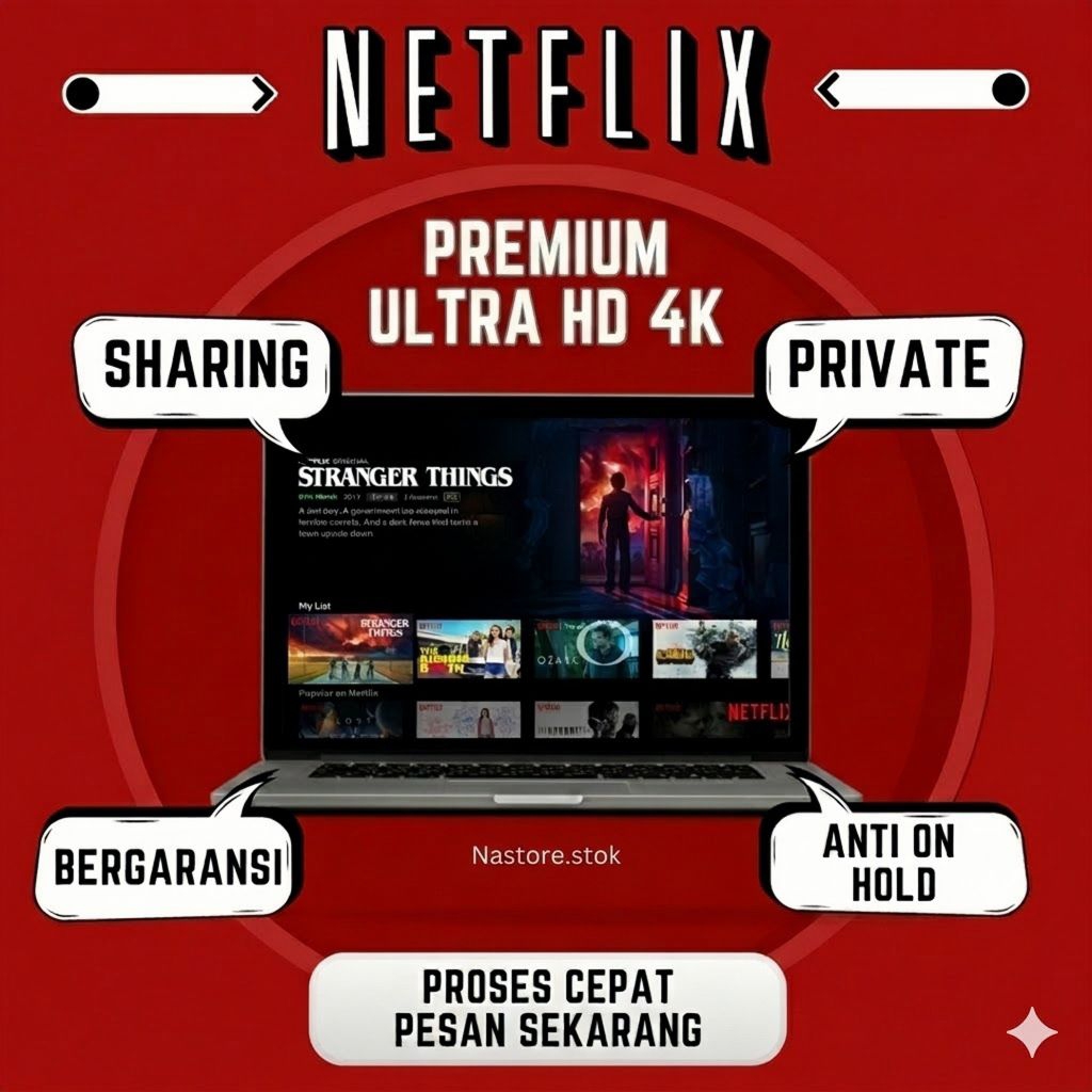 NETFLIX PREMIUM 1 BULAN PRIVATE UHD 4K 100% GARANSI NETFLIX PREMIUM TERMURAH