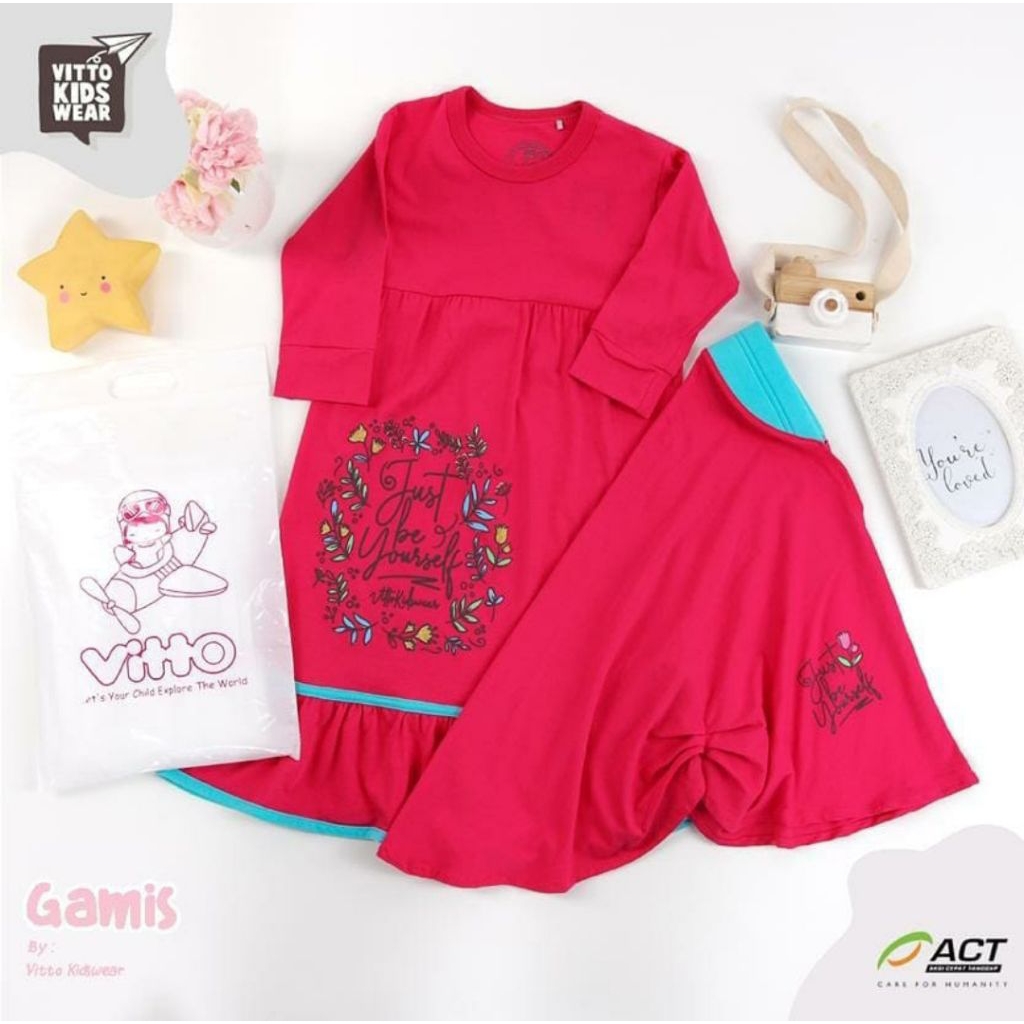 Gamis Vitto Motivasi / Gamis Anak 2 tahun / Vitto Kidswear
