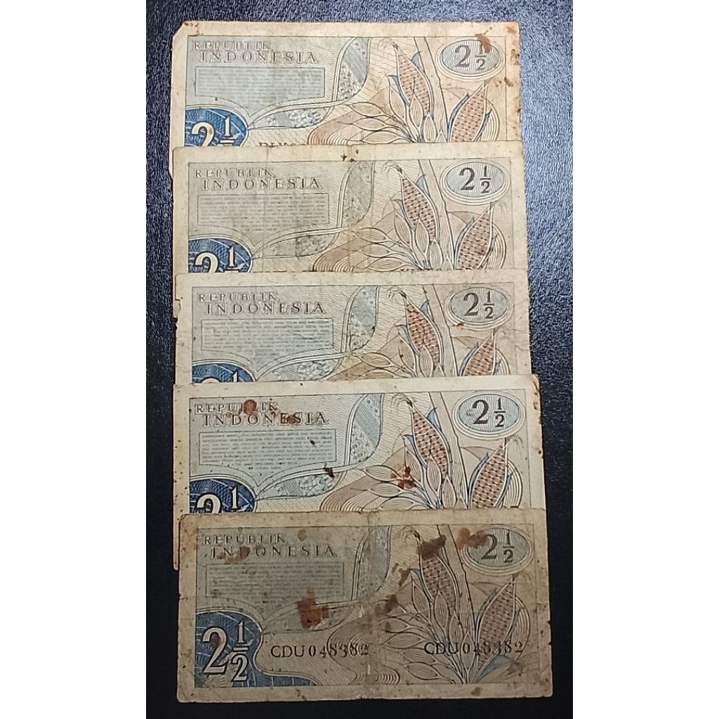 uang kuno indonesia 2½ jagung tahun 1961 p3624