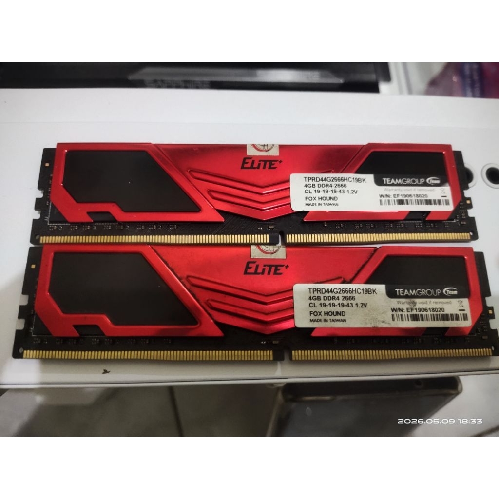 RAM TEAM GROUP 8GB (2X4GB) DDR4  2666MHZ