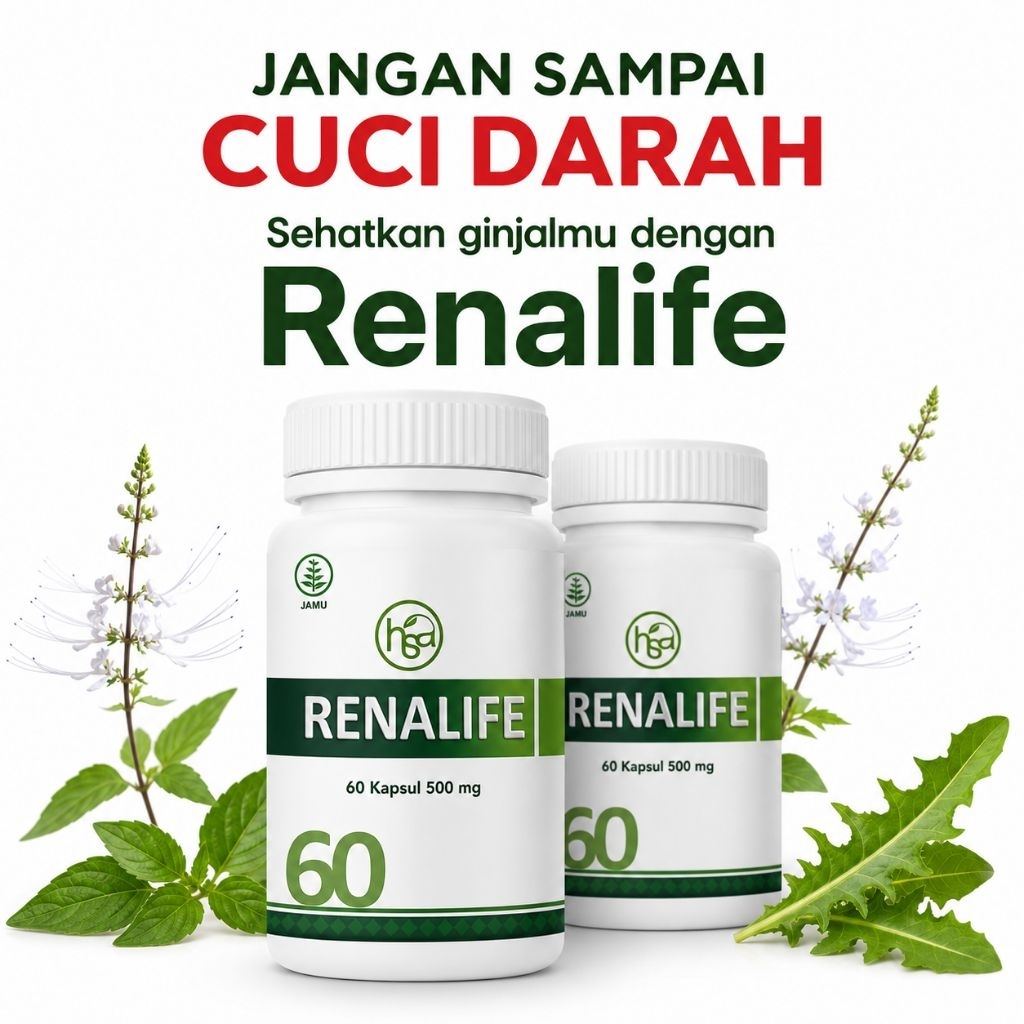 Obat ginjal pencegah cuci darah Renalife herbal kesehatan ginjal