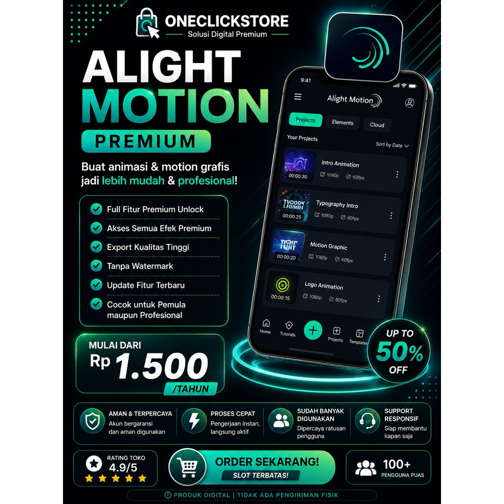 [PREMIUM] Alight Motion 1 Tahun Private