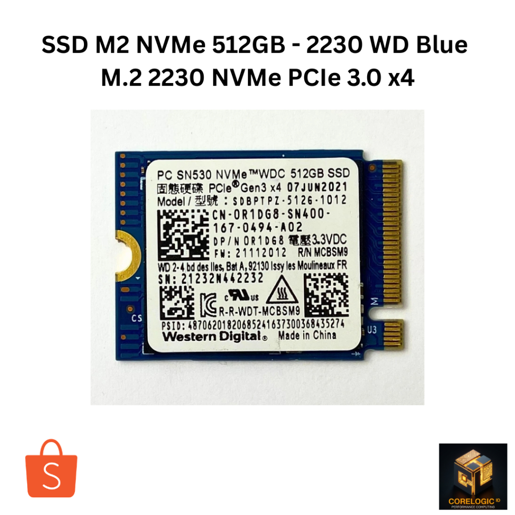 SSD M2 NVMe 512GB - 2230 WD Blue M.2 2230 NVMe PCIe 3.0 x4