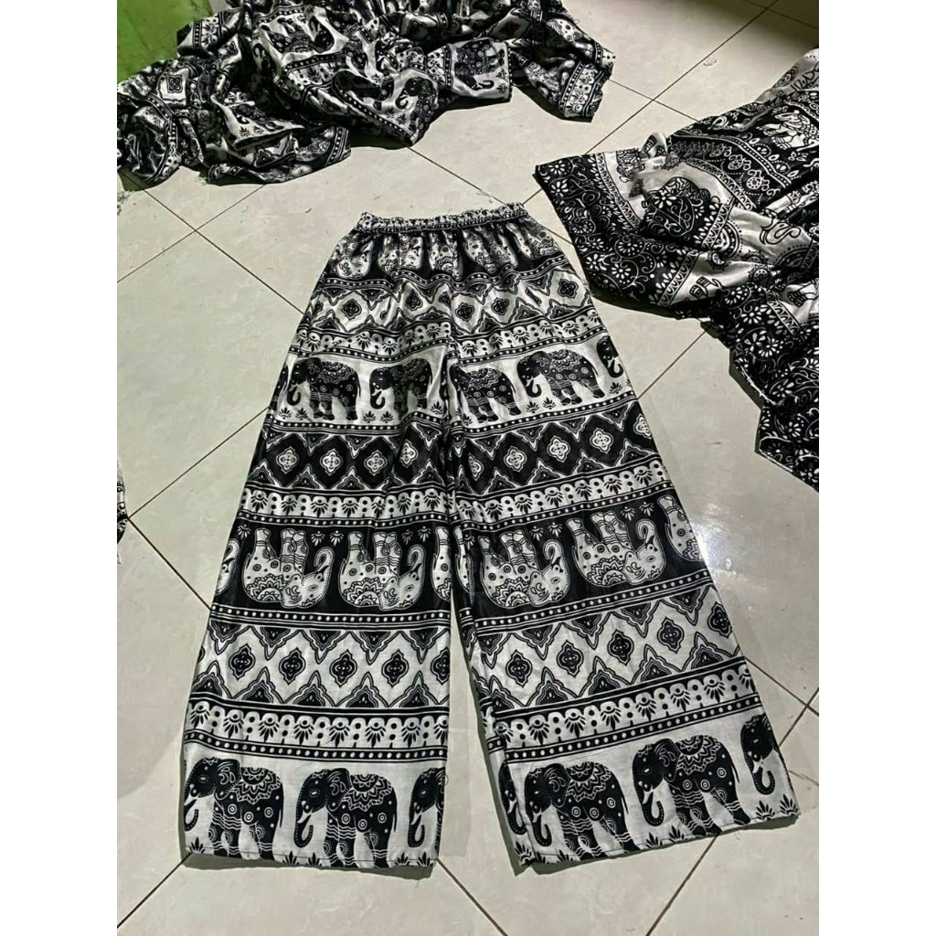 Celana Kulot Viral Terbaru Motif Kulot Gajah Thailand  , Dewasa & Anak Wanita Pria Rayon Adem Tidak 