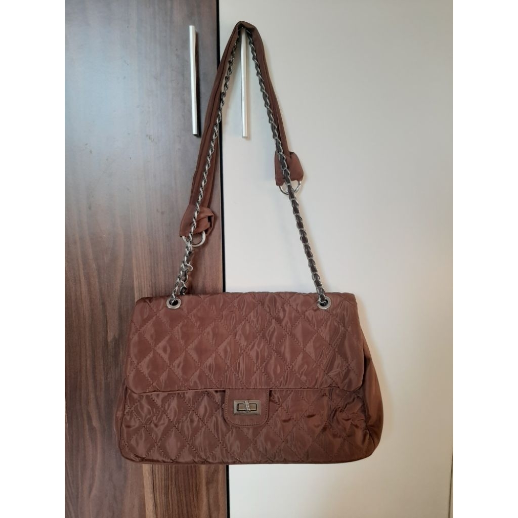 [PRELOVED] Tas Selempang & Bahu Wanita Shoulder Bag Nylon Brown