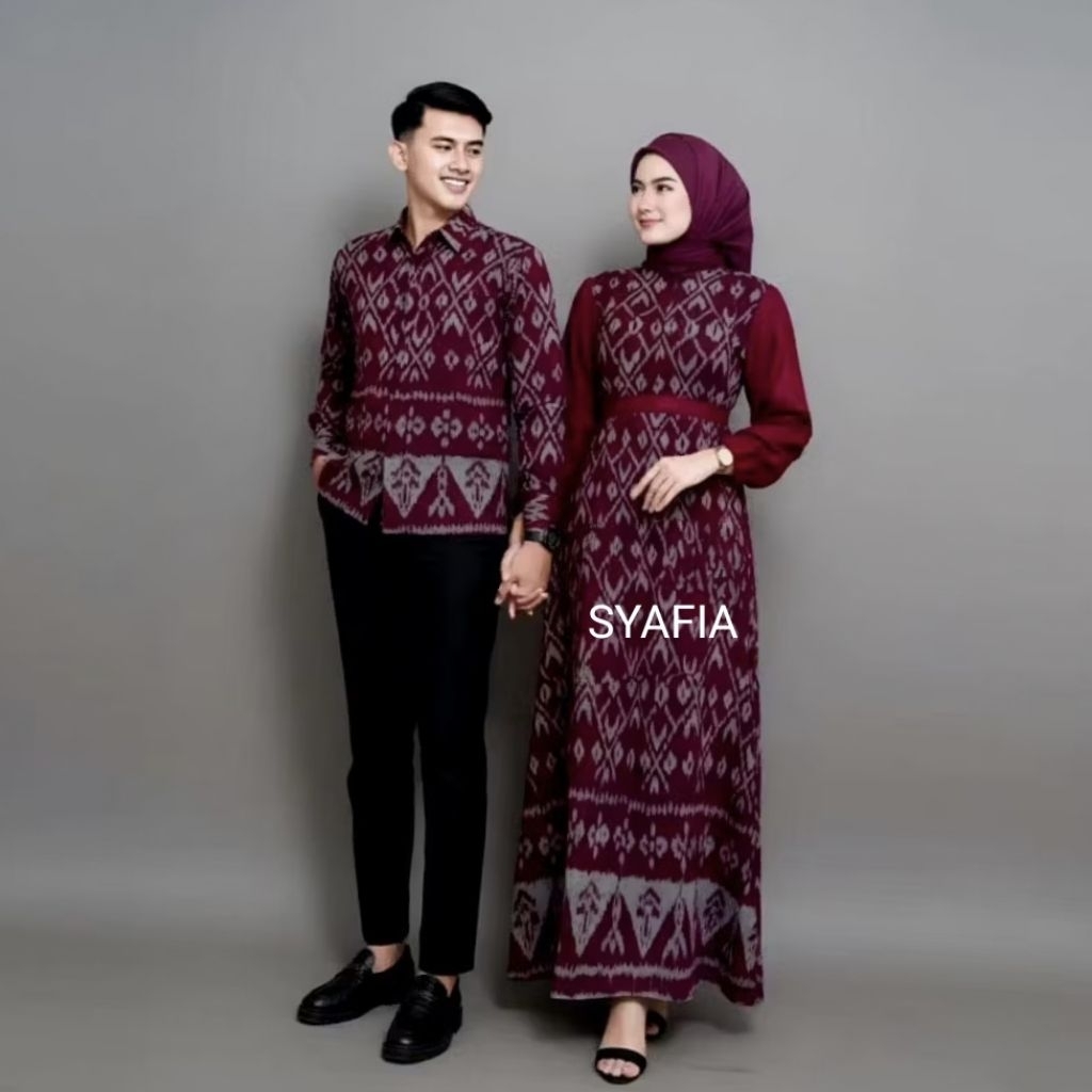 NADIRA GAMIS DRES NADIRA COUPLE MARUN