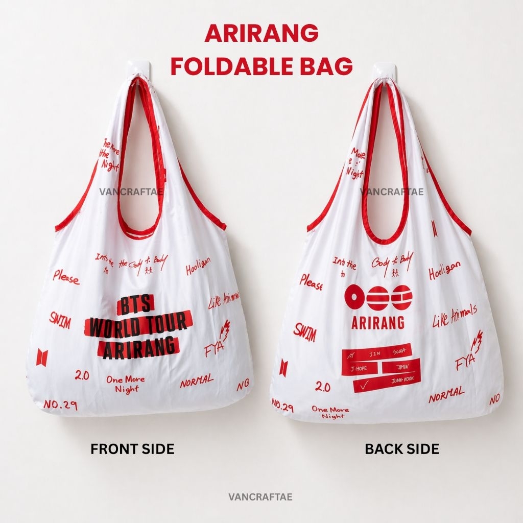 BTS Arirang Foldable Tote Bag | Tas Lipat Belanja Korean Style Multifungsi
