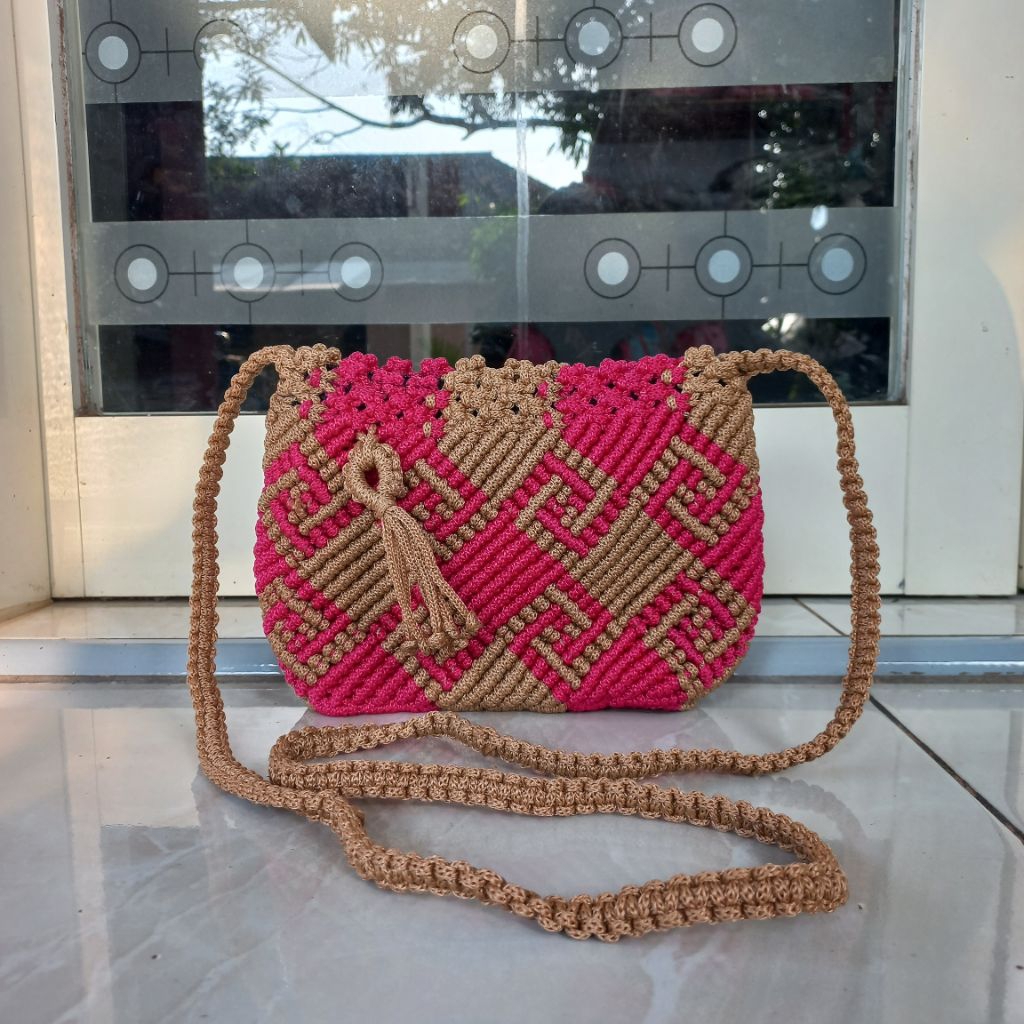 Tas Macrame Toraja / Tas Tali Kur Mewah / Tas Rajut Elegant / Tas anyam Talikur Berkualitas / Tas Ta
