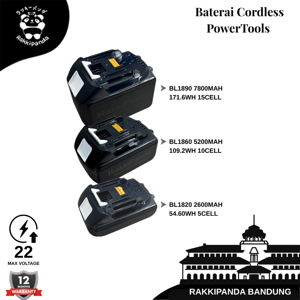 RakkiPanda Baterai Bor cordless Makita Lithium Tools 22V
