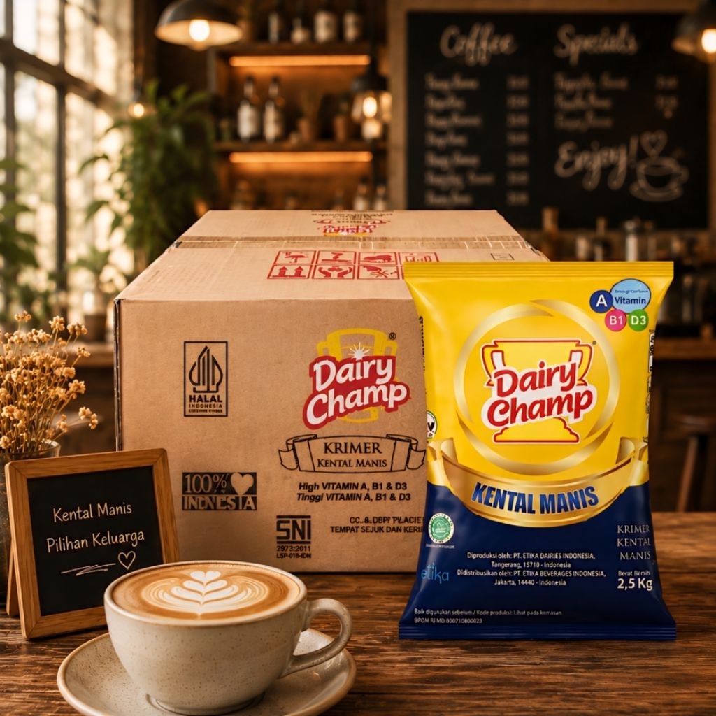 1 dus susu kental manis dairy champ 2.5 kg