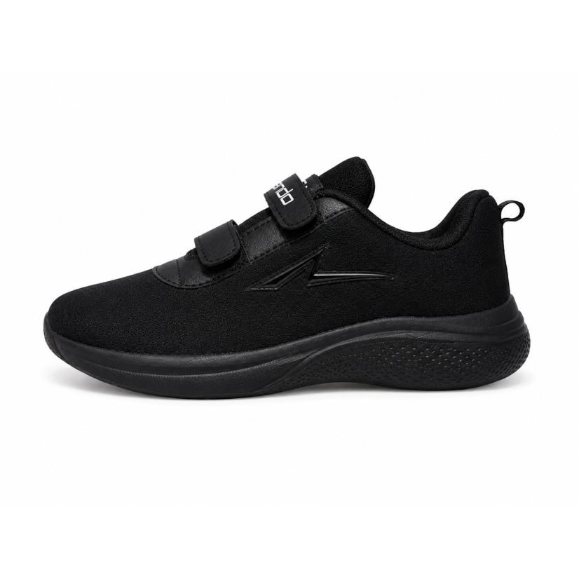 Sepatu Anak Ando Casual Sekolah Full Black Ringan Nyaman Pria Dan Wanita