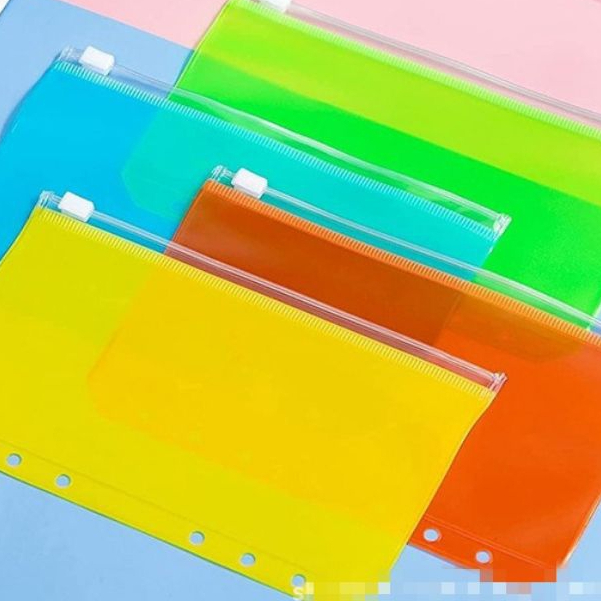 Isi Ziplock Zipper Plastik Binder A6 dan A5 6 lubang Warna Warni Tabungan Keuangan Budgeting