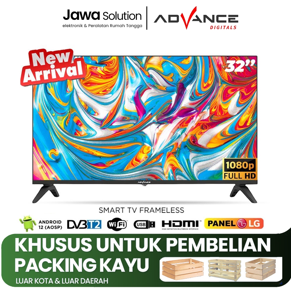 [KHUSUS PACKING KAYU] ANDROID TV GOOGLE TV ADVANCE ADV-4201A 42 INCH - 4K TV DIGITAL TV FRAMELESS PA