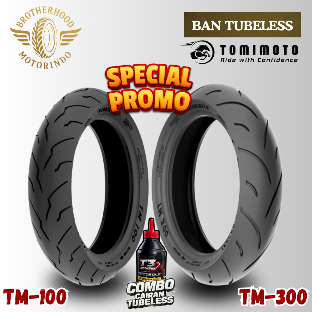 BAN TOMIMOTO TM100 / TM300  TUBELESS  (110/70 / 130/70) (80/80 80/90 90/80 90/90 100/80 110/80 120/7