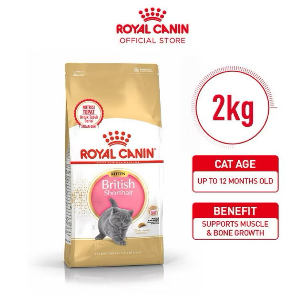 ROYAL CANIN BRITISH KITTEN 2KG - MAKANAN UNTUK ANAK KUCING RAS BRITISH