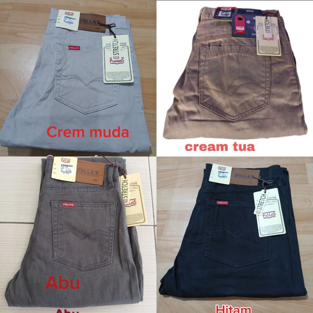 Celana Fallas Standar Bahan Kanvas Stretch Original Size 28 - 40.