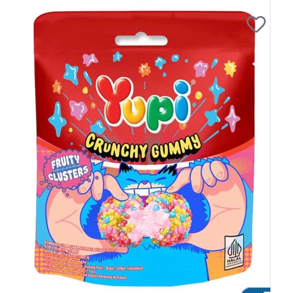 Yupi Crunchy Gummy Fruity Clusters 50g