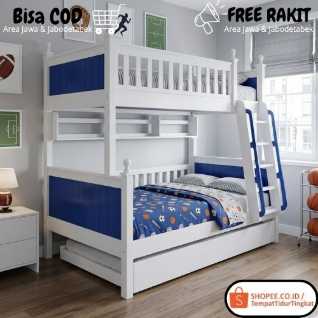 Kasur Tingkat 2 Susun Custom Hemat Ruangan Kamar Sempit Model Minimalis