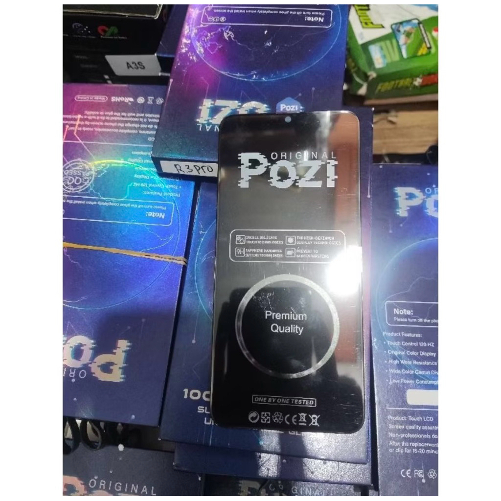 [LCD POZI]LCD+TS KOMPATIBEL UNTUK REALME 3 PRO BLACK POZI BEST QUALITY