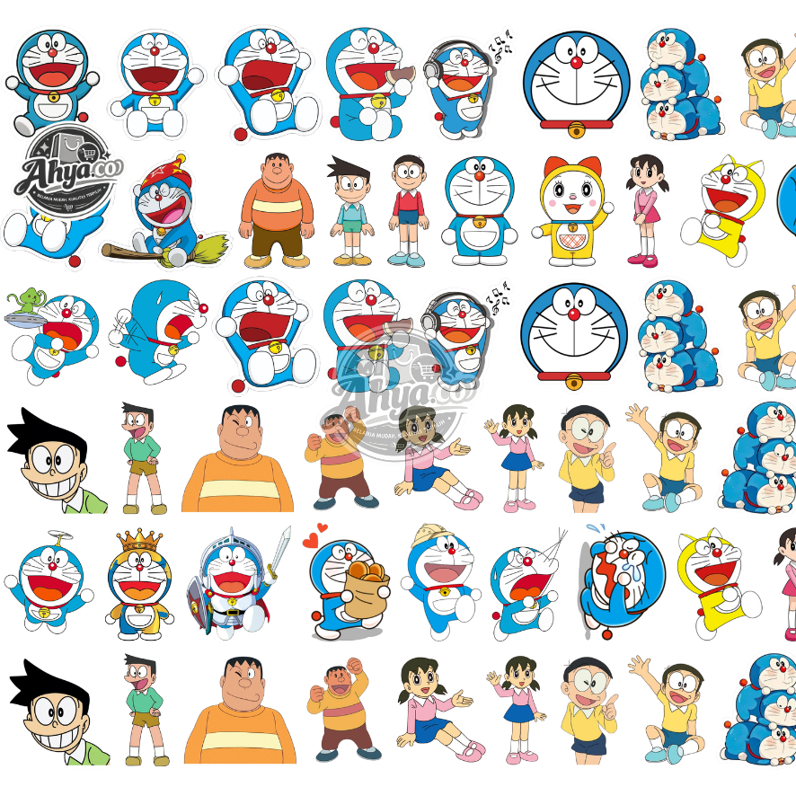 Paket 10 / 15 / 30 / 45 pcs Stiker UV DTF Doraemon Lucu Karakter Kartun Imut - Cetak Sticker UV DTF 