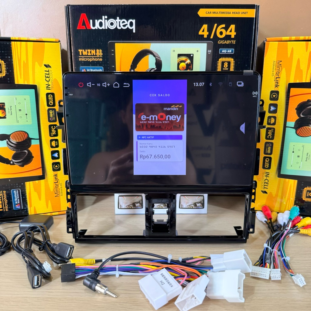 HEAD UNIT ANDROID AUDIOTEQ TWIN MIC RAM 4/64 GB - NFC - ANDROID 10” VIOS GEN3 / YARIS 2014 - UP
