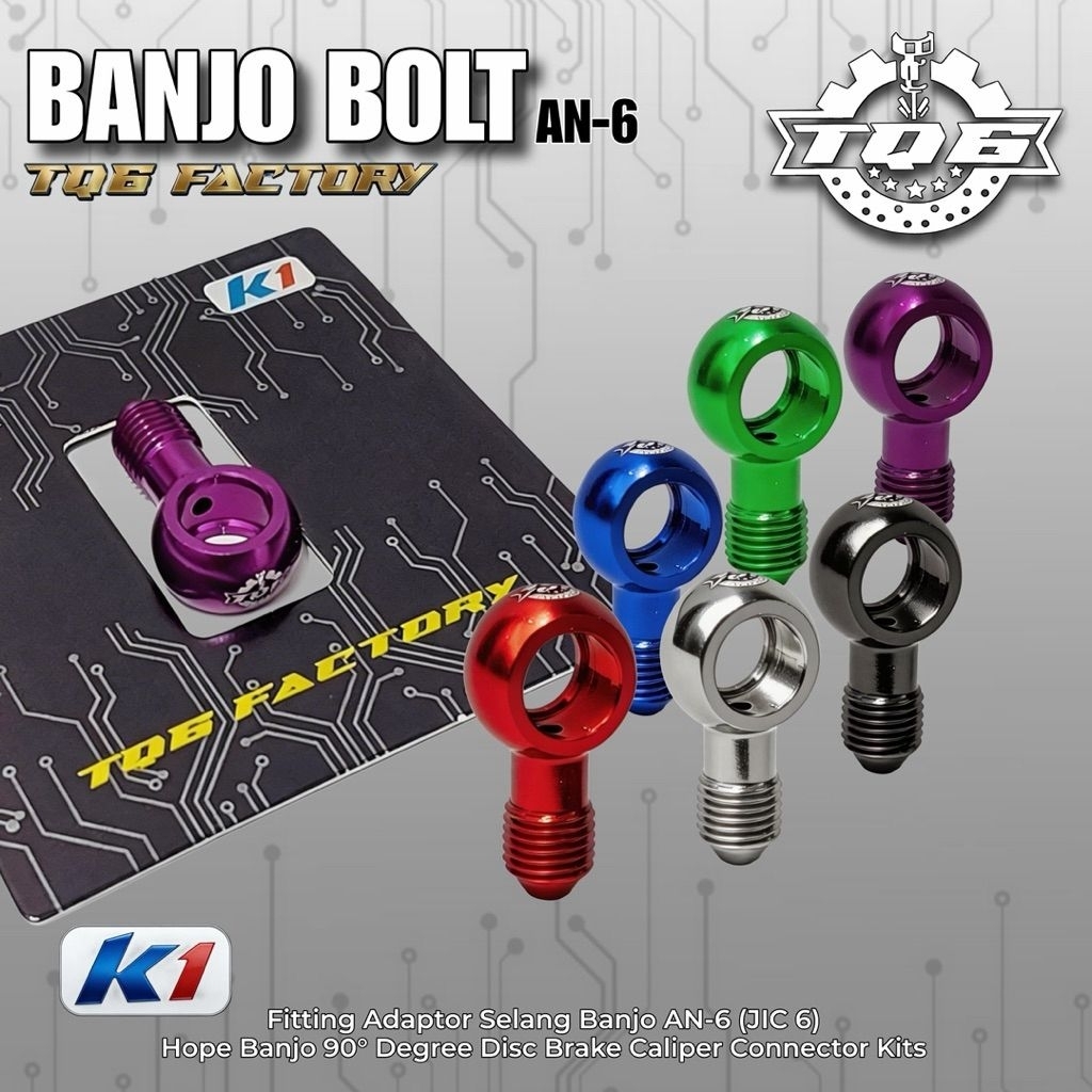 COD Banjo Probolt Selang Rem 90 Derajat TQ6 K1 Vietnam Universal AN6 | Baut Banjo Rem Motor CNC Warn